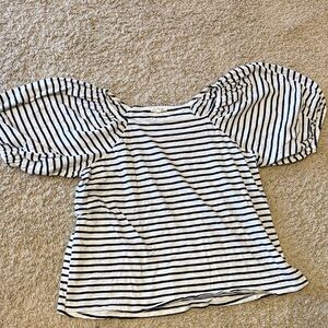 Striped Puff Sleeve Top women’s size XXL